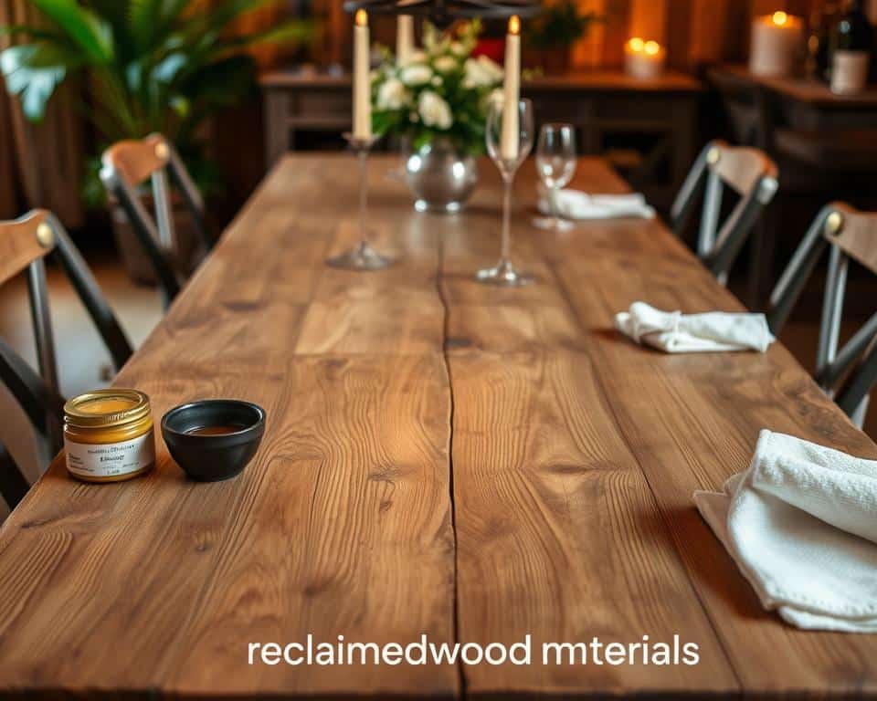 reclaimed wood dining room table