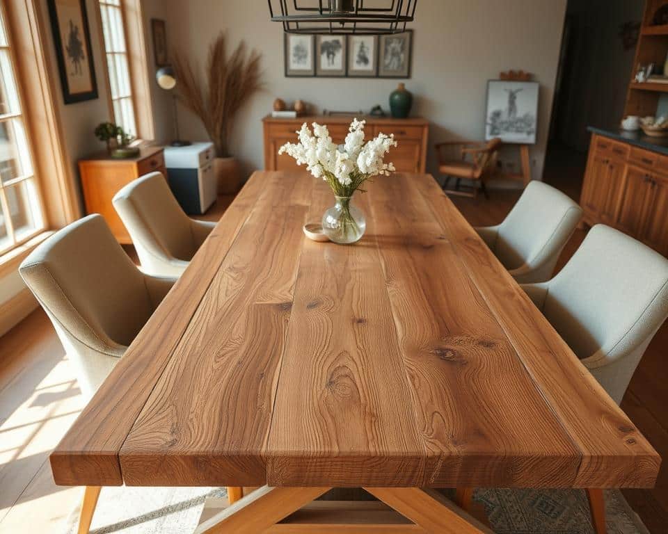 reclaimed wood dining room table